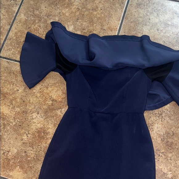 Endless Rose Navy Ruffle Sleeve Mini Dress - Picture 5 of 9